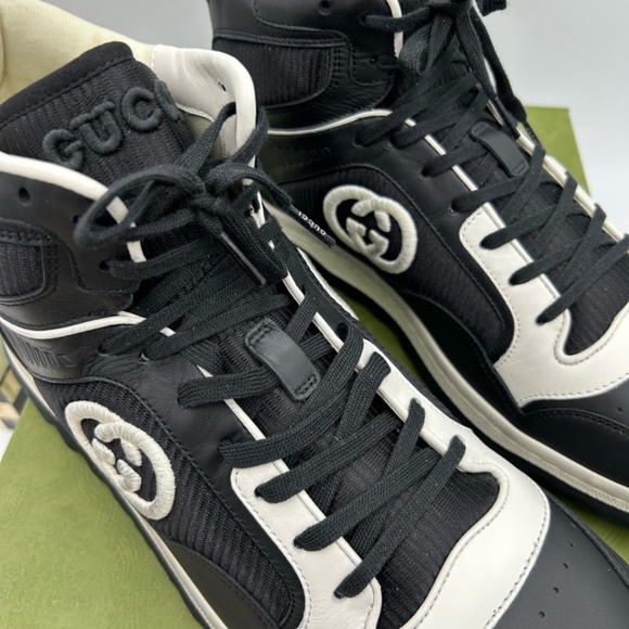 Men’s Gucci Mac 80 high top leather sneakers size 13 made in Italy - Picture 4 of 11